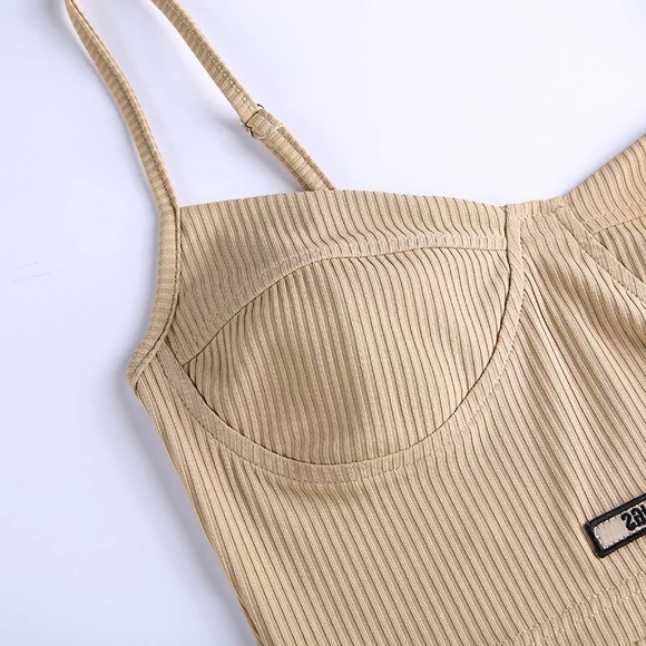 SALE! Beautiful beige knitted cotton outfit set loungewear top shorts XS S M - Picture 10 of 14